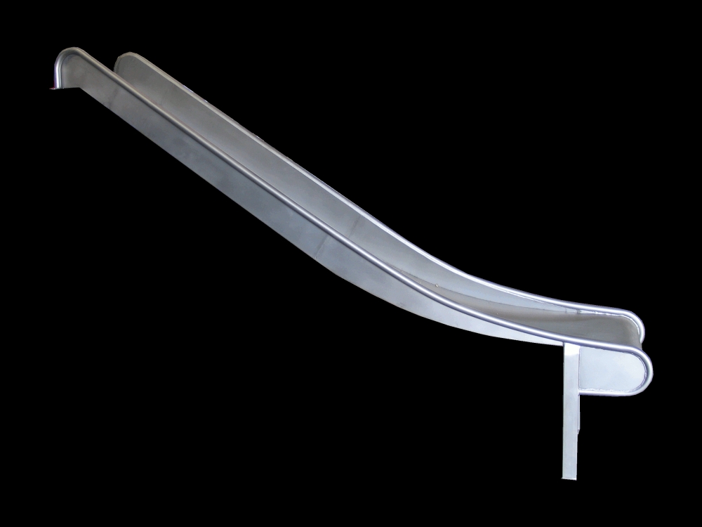 Bild 1 von Anbaurutsche Metall gerade  / (Podesthöhe) 175-200 cm / (Material/Ausführung) Volledelstahl ohne Ohren