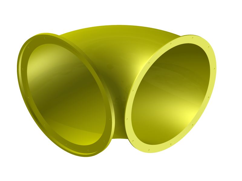 Bild 1 von Röhren PE Einzelteile  / (Ausführung) 90 Grad Bogen eng / (Farbe/Ausführung) gelb