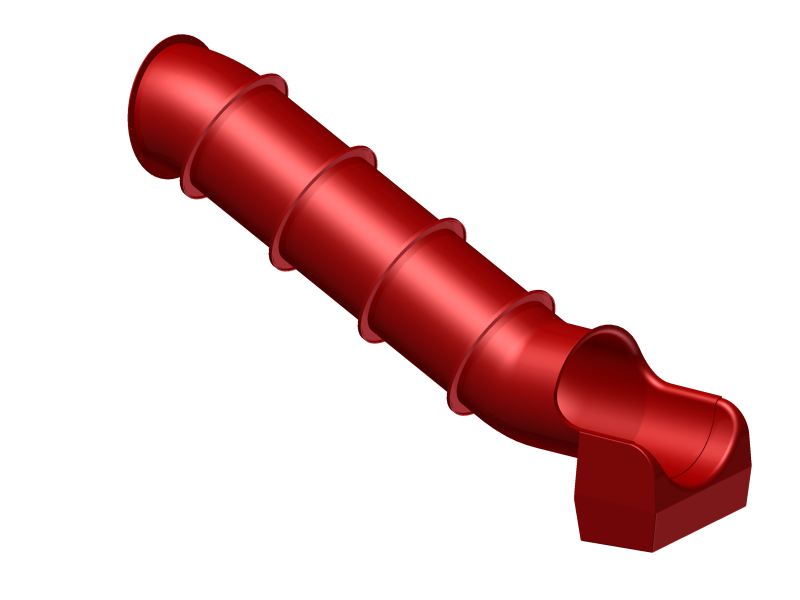 Bild 1 von Röhrenrutsche PE mehrteilig gerade  / (Podesthöhe) 400 cm / (Farbe) rot