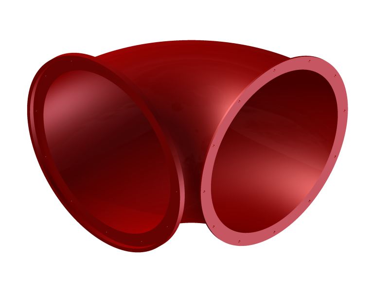 Bild 1 von Röhren PE Einzelteile  / (Ausführung) 90 Grad Bogen eng / (Farbe/Ausführung) rot