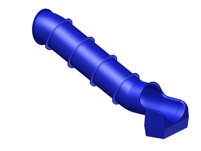 Bild 1 von Röhrenrutsche PE mehrteilig gerade  / (Podesthöhe) 325 cm / (Farbe) blau