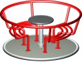 Sitzkarussell Standard  / (Ausführung) mit Metallrohrsitzflächen / (Größe) 140 cm Durchmesser