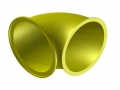 Röhren PE Einzelteile  / (Ausführung) 90 Grad Bogen eng / (Farbe/Ausführung) gelb