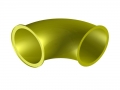 Röhren PE Einzelteile  / (Ausführung) 90 Grad Bogen weit / (Farbe/Ausführung) gelb