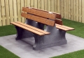 Parkbankduo Beton mit Unterplatte