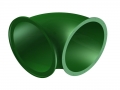 Röhren PE Einzelteile  / (Ausführung) 90 Grad Bogen eng / (Farbe/Ausführung) grün