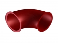 Röhren PE Einzelteile  / (Ausführung) 90 Grad Bogen weit / (Farbe/Ausführung) rot