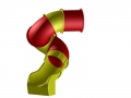 Röhrenrutsche PE mehrteilig gewendelt  / (Podesthöhe) 200 cm / (Farbe) rot
