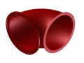 Röhren PE Einzelteile  / (Ausführung) 90 Grad Bogen eng / (Farbe/Ausführung) rot