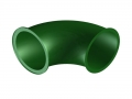 Röhren PE Einzelteile  / (Ausführung) 90 Grad Bogen weit / (Farbe/Ausführung) grün